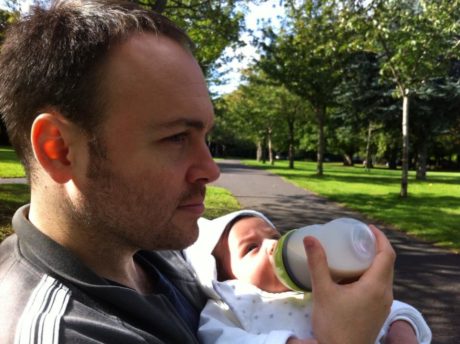 Brian Rodriguez on a rare sunny day in Dublin with son, Matthias