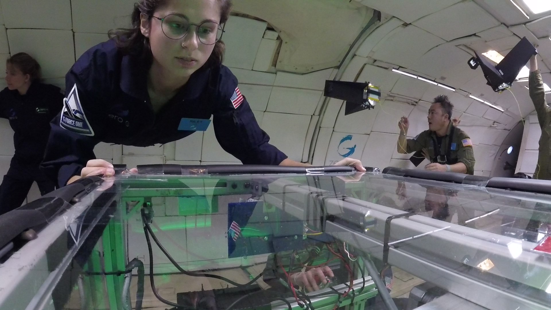 Undergraduate researcher performing ZERO-G experiment
